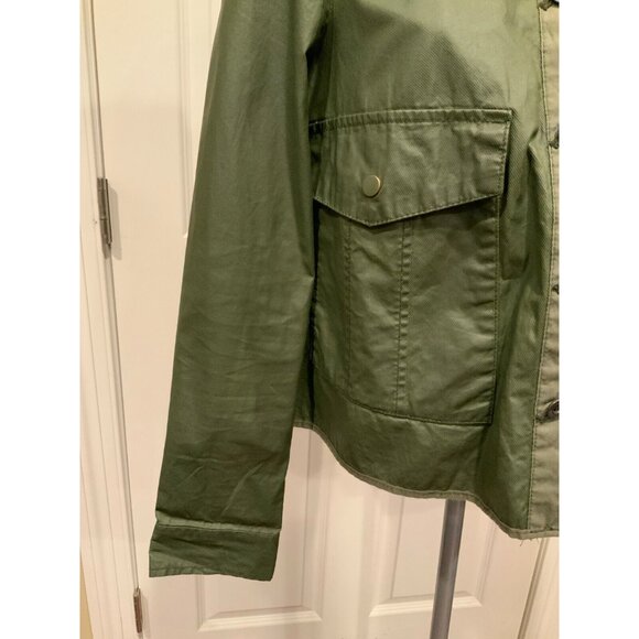 Hei Hei Anthropologie Green Coated Button-Up Lightweigt Utility Jacket, Size S - Picture 3 of 8